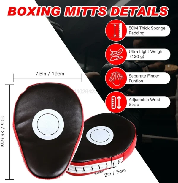 Ensemble de coussinets et mitaines de boxe 2 en 1, coussinets de frappe et gants d'entraînement pour adultes, Kickboxing de gymnastique à domicile pour jeunes, perceuses MMA