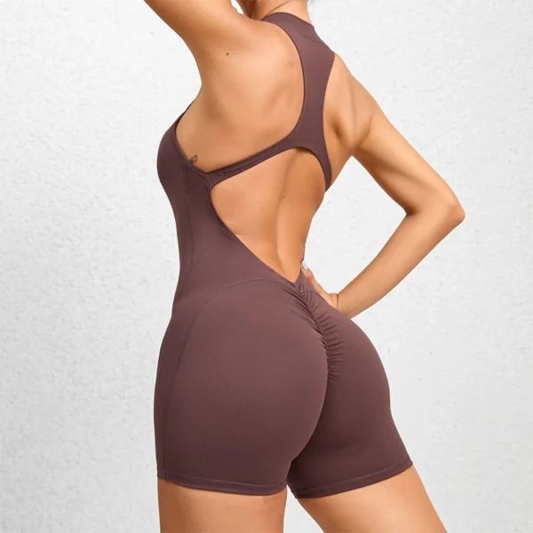 Combinaison de sport courte d'été sans manches pour femme, ensemble de gym, vêtements de yoga, combinaison une pièce pour l'entraînement, tenue de loisirs en plein air