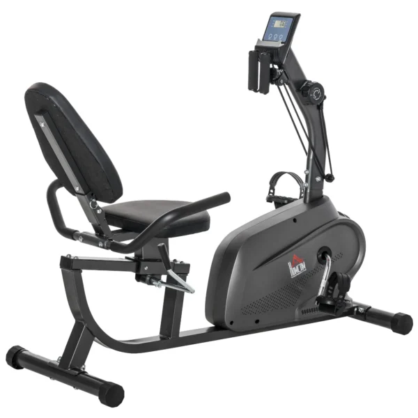 Vélo d'exercice avec 8 niveaux de dossier de résistance avec volant d'inertie de siège réglable, écran LCD et support
