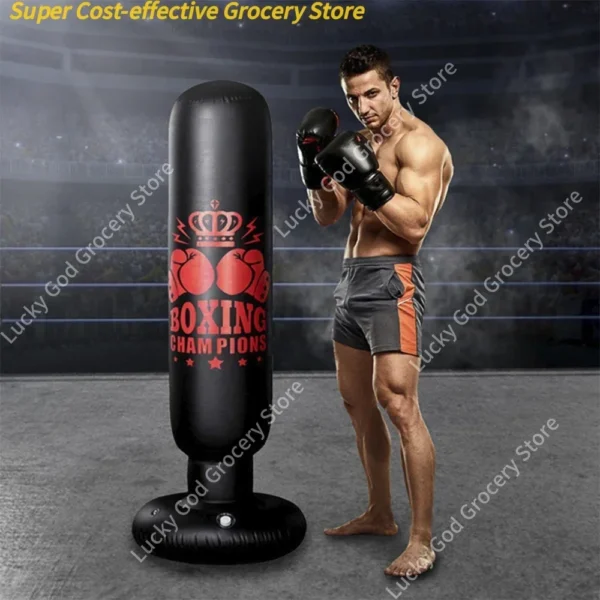 kf-S7bddec6dd2044b629e91b875a83be468d Colonne de boxe gonflable en PVC, sac de sport, Fitness, poinçon, jouet d'entraînement, gobelet, sac de boxe, articles de sport, pompe à air gratuite