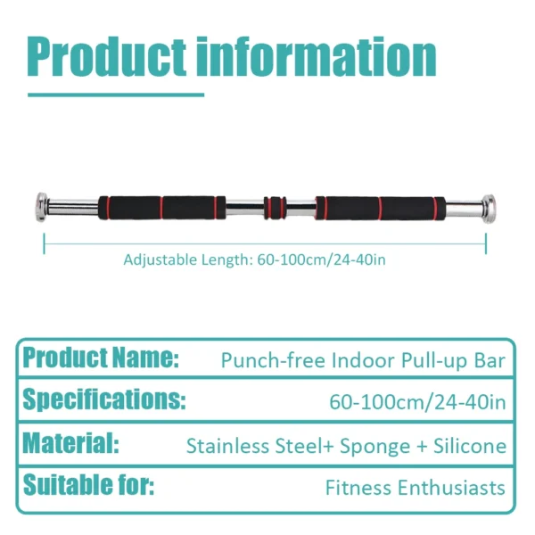Home Fitness Pull-Up à barre simple et parallèle, équipement de fitness spécial fitness et sport, réglable de 60 cm à 100 cm, adapté aux hommes de musculation pour exercer la force de la poitrine et des épaules, facile à installer, convient aux amateurs de fitness