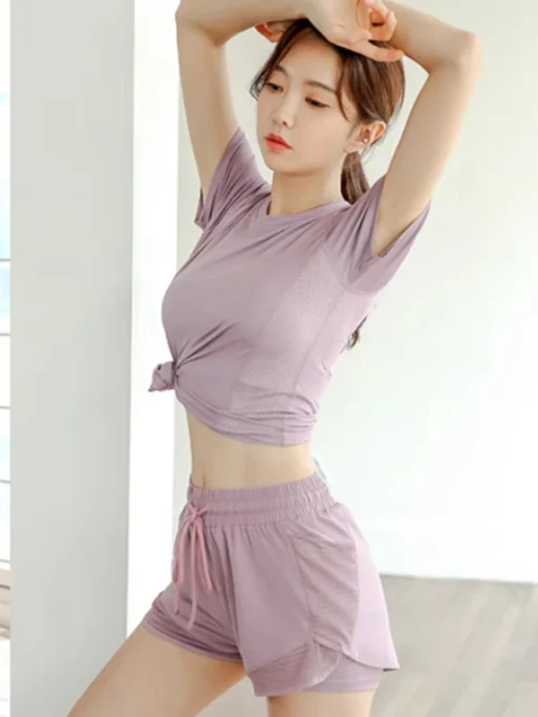 Ensemble de course pour femmes, vêtements de fitness d'été, exercice de yoga, populaire, séchage rapide, mince, amincissant, respirant, course du matin en plein air