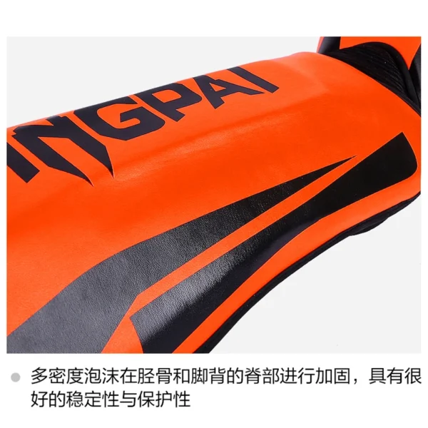 Une paire de protège-tibia de boxe en cuir PU de haute qualité, protection de cheville, MMA Muay Thai, jambières d'entraînement, protège-tibia léger