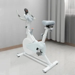 Vélo d'exercice vertical réglable, vélo d'exercice stationnaire pour entraînement à domicile, résistance magnétique, écran LCD ou LED, capacité de charge jusqu'à 176 lb (blanc)