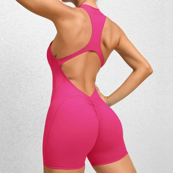 Combinaison de sport courte d'été sans manches pour femme, ensemble de gym, vêtements de yoga, combinaison une pièce pour l'entraînement, tenue de loisirs en plein air