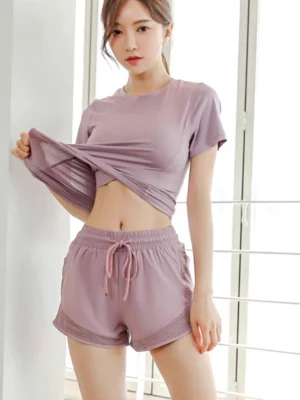 Ensemble de course pour femmes, vêtements de fitness d'été, exercice de yoga, populaire, séchage rapide, mince, amincissant, respirant, course du matin en plein air
