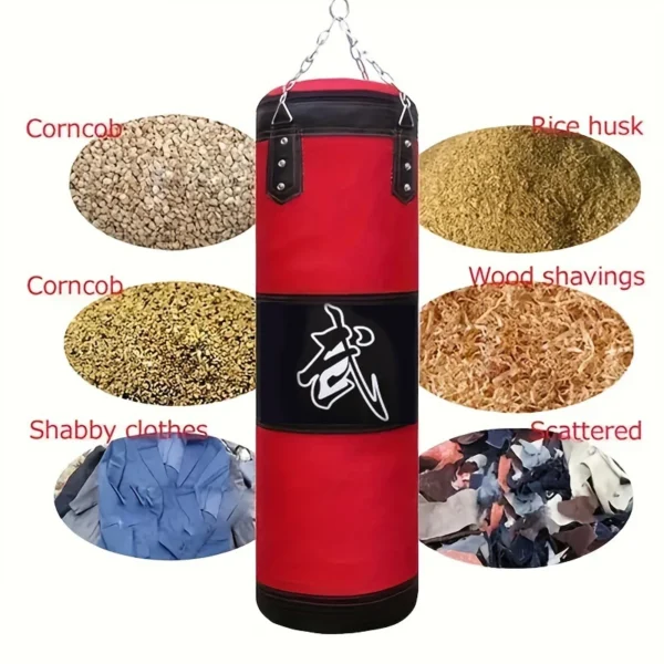 Sac de sable de frappe, sac de boxe lourd avec crochet de plafond, chaîne en acier, entraînement physique MMA Kickboxing Muay Thai karaté Taekwondo