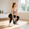 Pese Rusa de 10 kg Kettlebell Remplissement d'Arène avec Manche Large Antiglissant pour Entraînement 25x19x28 cm Noir