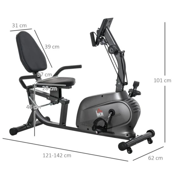 Vélo d'exercice avec 8 niveaux de dossier de résistance avec volant d'inertie de siège réglable, écran LCD et support