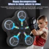 Machine musicale intelligente de boxe murale pour enfants, anti-stress, avec Bluetooth, entraîneur de frappe 3 vitesses, volume réglable, lumière rythmique LED, affichage des scores, rechargeable USB, ABS PU