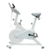 Vélo d'exercice vertical réglable, vélo d'exercice stationnaire pour entraînement à domicile, résistance magnétique, écran LCD ou LED, capacité de charge jusqu'à 176 lb (blanc)