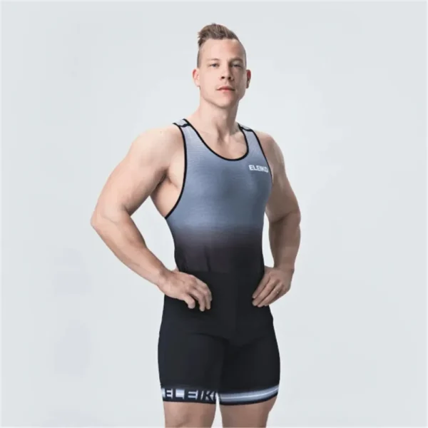 Hommes Powerlift bretelles costume lutte Singlets combinaison body maillots de bain Sport Fitness vêtements course Speedsuit collants