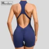 Combinaison de sport courte d'été sans manches pour femme, ensemble de gym, vêtements de yoga, combinaison une pièce pour l'entraînement, tenue de loisirs en plein air