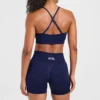 Ensemble de yoga sans couture : débardeur de sport, short et leggings de sport très élastiques pour la course et la gym