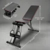 Banc de musculation réglable, banc d'entraînement robuste 300 kg, 7 positions réglables (105 ° , 120 ° , 135 ° , 150 ° , 165 ° , 180 ° , 195 ° Banc de musculation pliable rapide, inclinable/abaisseable, pour entraînement complet du corps à domicile