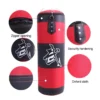 Sac de frappe lourd pour la boxe avec crochet de plafond et chaîne en acier – Entraînement fitness MMA, Kickboxing, Muay Thai, Karaté, Taekwondo