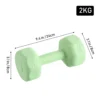 Ensemble d'haltères pour femmes, 2kg, pour entraînement aérobique, musculation, salle de sport, fitness à domicile, 1 pièce