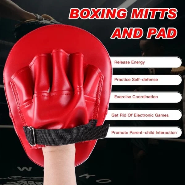 Ensemble de coussinets et mitaines de boxe 2 en 1, coussinets de frappe et gants d'entraînement pour adultes, Kickboxing de gymnastique à domicile pour jeunes, perceuses MMA