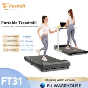 Tapis de course  2,5 CV, inclinaison réglable à 12 %, moteur, vitesse 6 km/h, tapis de course portable, antidérapant, absorption des chocs, affichage LED, léger, pour la maison et le bureau
