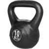 Pese Rusa de 10 kg Kettlebell Remplissement d'Arène avec Manche Large Antiglissant pour Entraînement 25x19x28 cm Noir