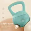 Pese Russe 6 kg Kettlebell Remplie d'Arène Métalique et Mangue Antiglissante pour Entraînement à domicile 19x19x28 cm Vert