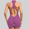 Combinaison de sport courte d'été sans manches pour femme, ensemble de gym, vêtements de yoga, combinaison une pièce pour l'entraînement, tenue de loisirs en plein air
