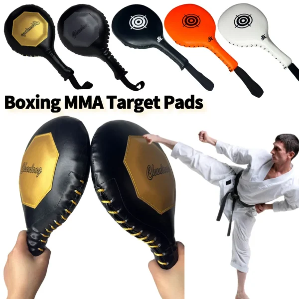 Palettes de cible de boxe, coussinets de cible MMA, poignée antidérapante, pagaies de poinçonnage avec sangle élastique pour la boxe MMA Muay Thai