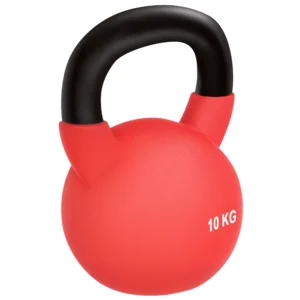 Poids russe de 10 kg en fer fondu avec revêtement en néoprène pour entraînement de force 19x12x22 cm Rouge