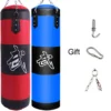 Sac de frappe lourd pour la boxe avec crochet de plafond et chaîne en acier – Entraînement fitness MMA, Kickboxing, Muay Thai, Karaté, Taekwondo