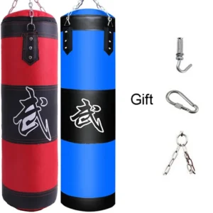Sac de frappe lourd pour la boxe avec crochet de plafond et chaîne en acier – Entraînement fitness MMA, Kickboxing, Muay Thai, Karaté, Taekwondo