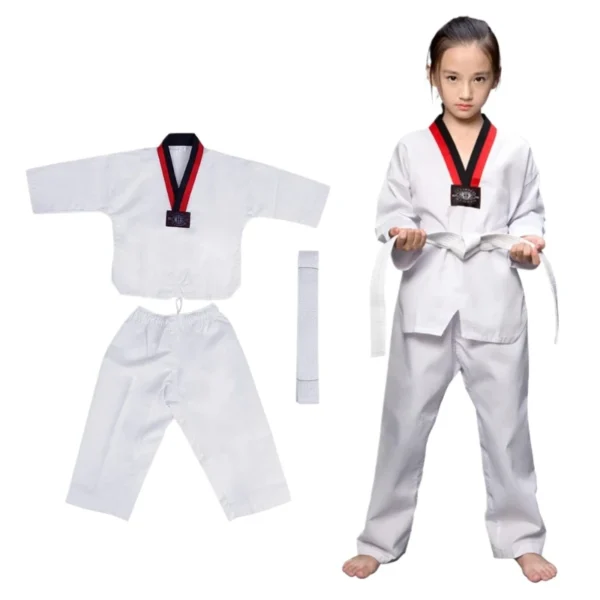 Costumes TKD à manches longues, uniformes de Taekwondo blancs, vêtements de karaté WTF Judo Dobok pour enfants et adultes, uniforme Gi unisexe 2025