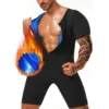 Sweat-shirt de Sauna 3 en 1 pour hommes, piégeage de la chaleur, perte de poids, modelant tout le corps, Short d'entraînement à manches courtes, combinaisons d'exercice et de Fitness