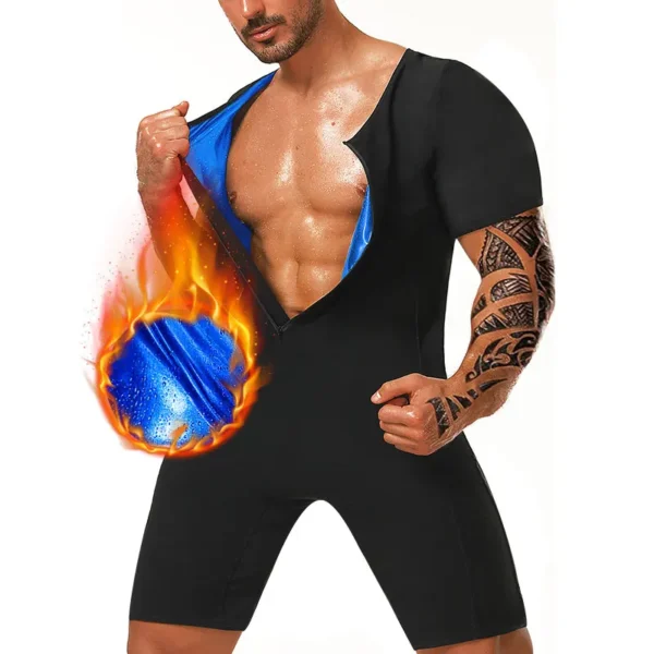 Sweat-shirt de Sauna 3 en 1 pour hommes, piégeage de la chaleur, perte de poids, modelant tout le corps, Short d'entraînement à manches courtes, combinaisons d'exercice et de Fitness