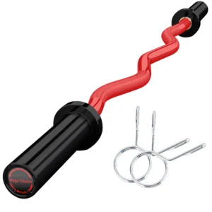 Barre d'haltères robuste de 47 pouces pour musculation, diamètre de 2 pouces, poignée moletée avec 2 colliers à ressort pour squats, développation des biceps, développé couché, entraînement de force à domicile