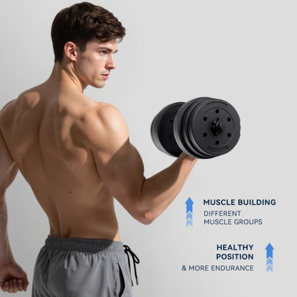 Ensemble d'haltères réglables, haltères de 20 kg, poids pour la musculation à domicile