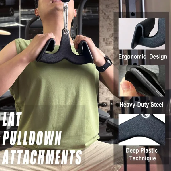 Ensemble de poignées de câble de gym - Barre de traction triceps/biceps, poignées antidérapantes pour la musculation à domicile