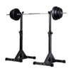 Repose Barre Musculation Support De Haltère Rack à Squat Réglable En Hauteur 105-160 cm - Noir
