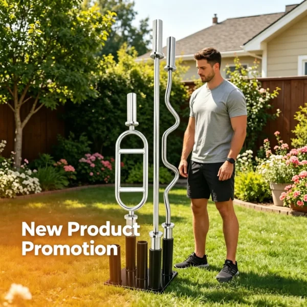 Support vertical pour haltères, support de rangement pour haltères, support vertical pour haltères avec 5 trous, 5 supports pour barres, support de rangement pour barres d'angle pour la salle de sport à domicile