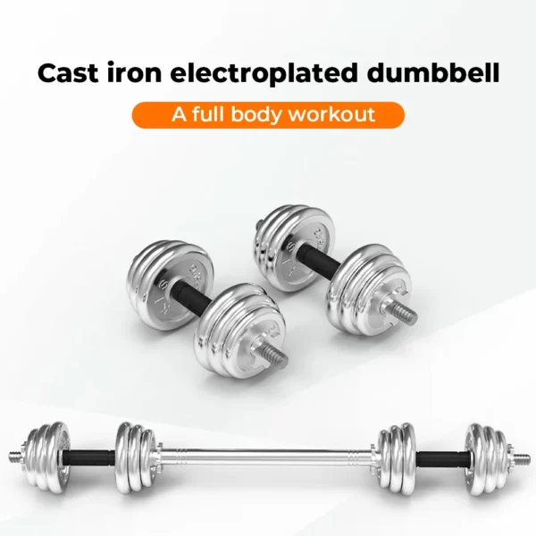Ensemble d'haltères réglables 10/20 kg, haltères chromées, idéal pour les passionnés de fitness pour l'entraînement de force