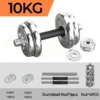 Ensemble d'haltères réglables 10/20 kg, haltères chromées, idéal pour les passionnés de fitness pour l'entraînement de force