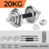 Ensemble d'haltères réglables 10/20 kg, haltères chromées, idéal pour les passionnés de fitness pour l'entraînement de force