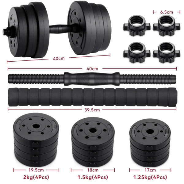 Ensemble d'haltères réglables, haltères de 20 kg, poids pour la musculation à domicile