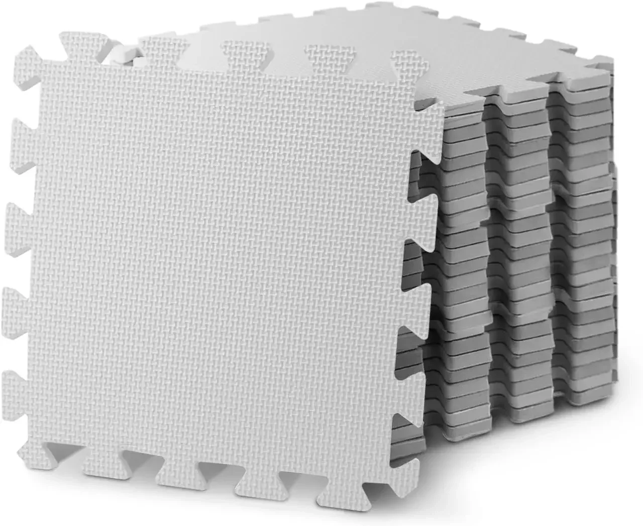Lot de 10 dalles de sol emboîtables en mousse EVA 30x30x1cm, tapis de massage antidérapant pour salle de sport à domicile, salle d'entraînement et espace d'exercice