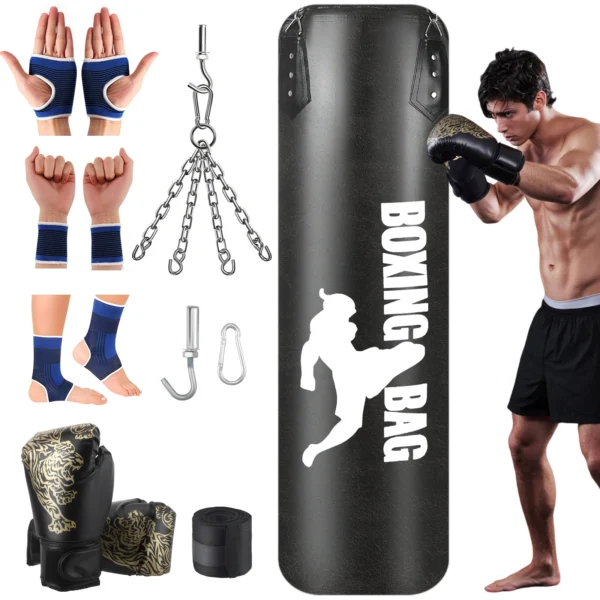Sac de frappe suspendu pour adultes, équipement d'entraînement de boxe professionnel, Muay Thai, Kickboxing, sacs de frappe non remplis