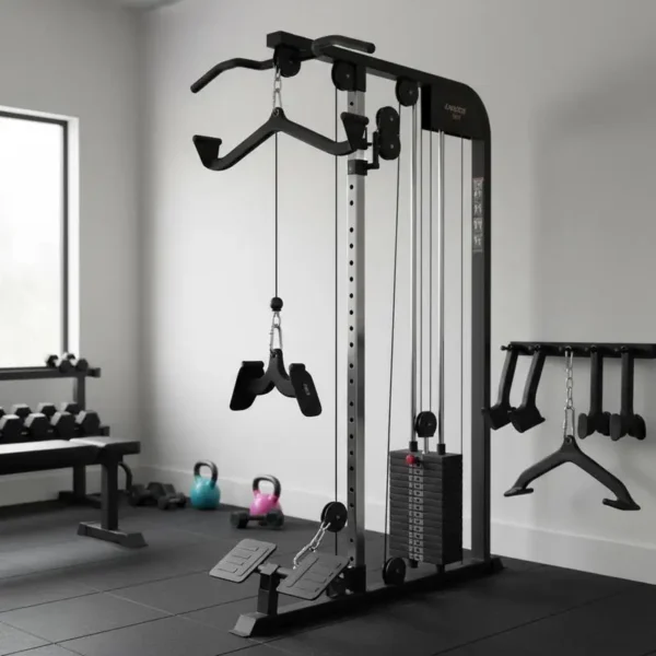 Barres de traction musculation (lot de 7), accessoires pour machine à poulie en acier massif et caoutchouc, poignée de traction pour entraînement de force du dos et des triceps, pour la gym à domicile