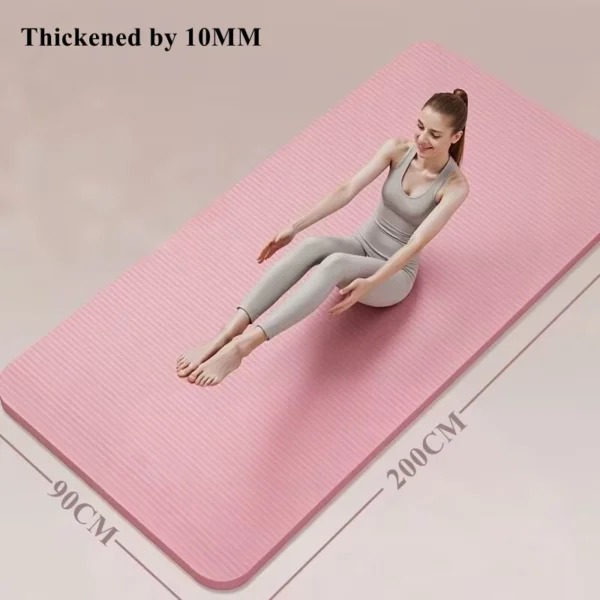 Coussin de planche de Sport antidérapant pour Yoga, 200/185 × 80/90cm, équipement de gymnastique, coussinets de Yoga en mousse larges, tapis de Pilate de Fitness, 10MM extra épais