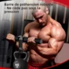 Rouleau de poignet réglable pour l'entraînement des avant-bras à domicile, avec poignée épaissie antidérapante, équipement de fitness pour le haut du corps